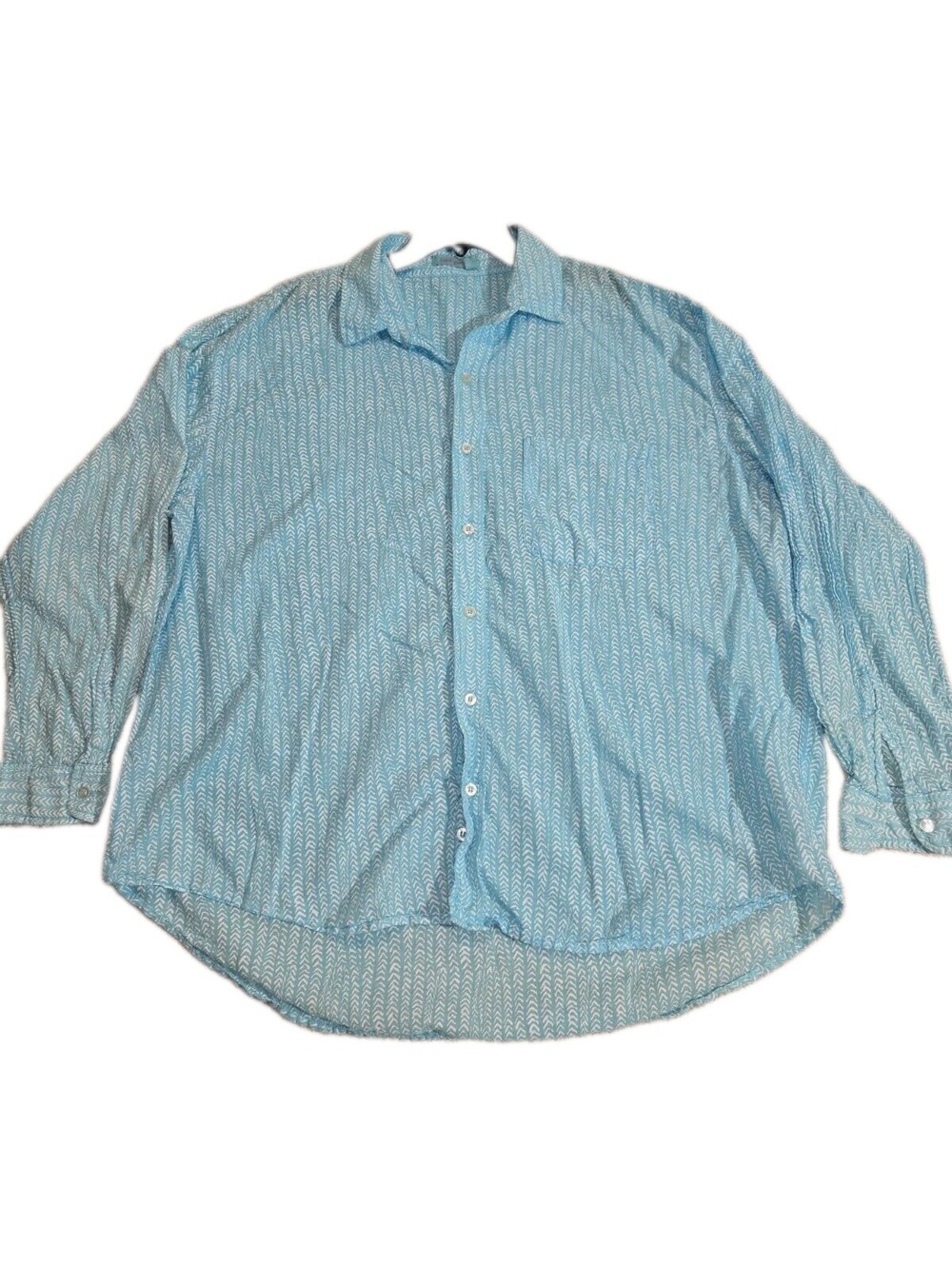 fresh produce tops 2xl 💯 cotton Turquoise W/ Repeating Pattern Lightweight
